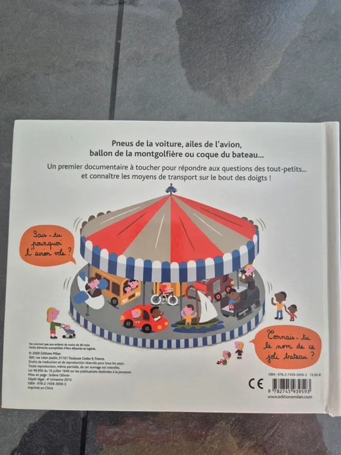 Livre Sensorielle Mes Transports à Toucher - photo numéro 2