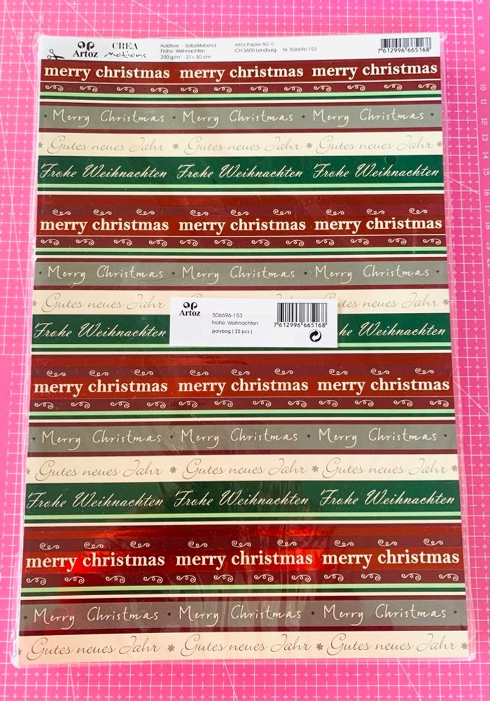 Lot 25 feuilles Auto-adhésif phrases Noël