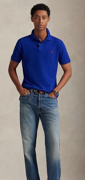 Polo Ralph Lauren slim fit bleu poney rouge Taille s