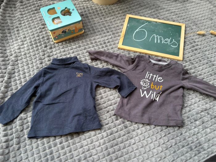 Lot de deux tee shirts, taille 6mois, bébé garçon ( tape à l’œil) - photo numéro 2