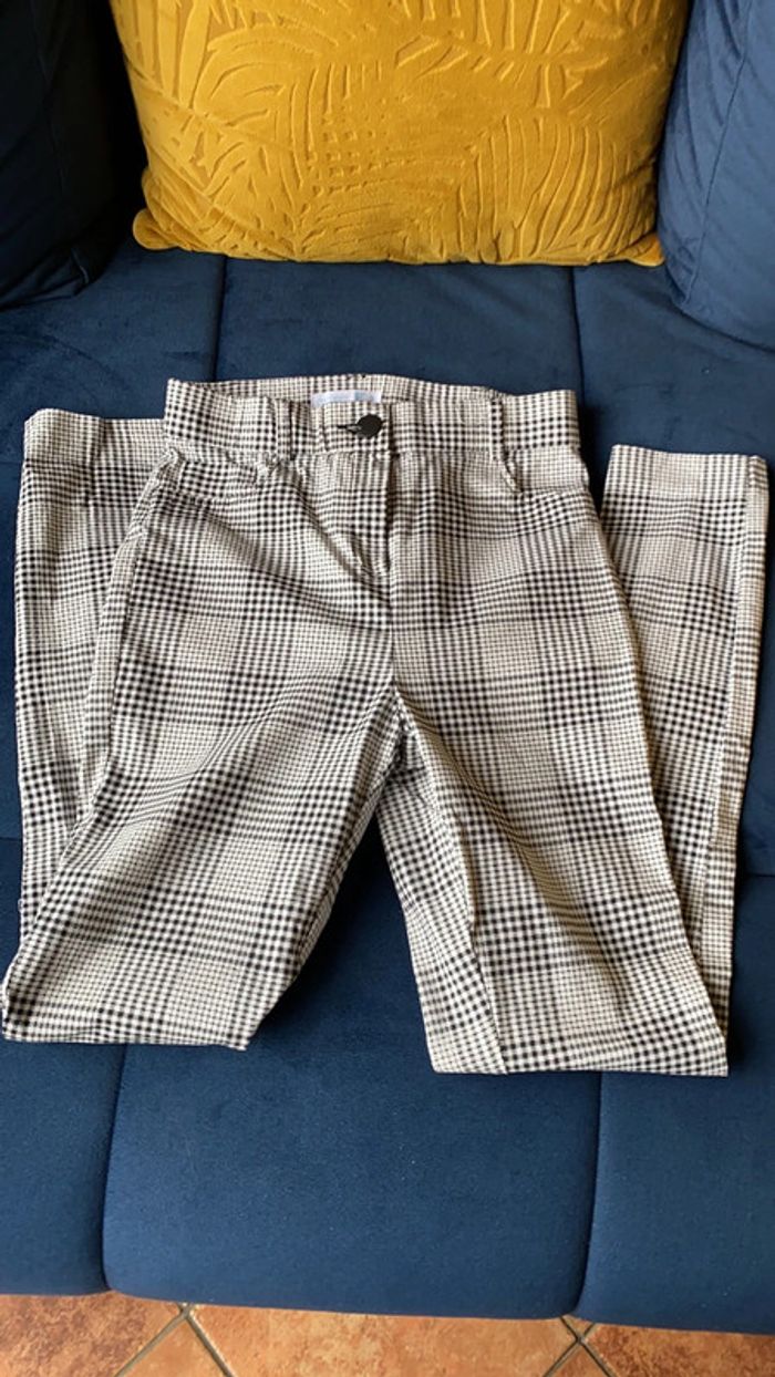 Pantalon tailleur pied de poule