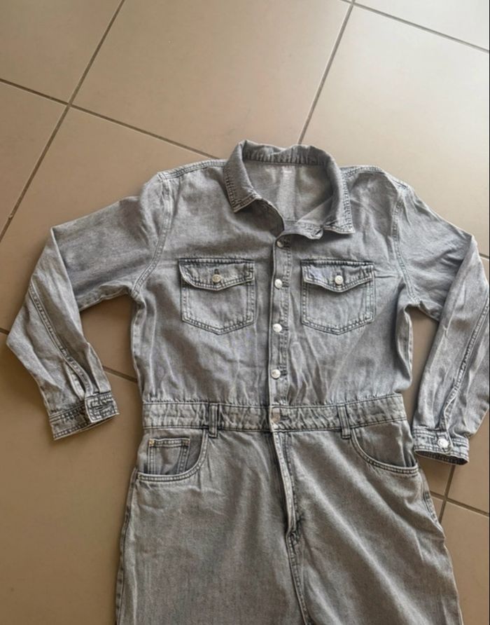 Combinaison jean gris - photo numéro 4