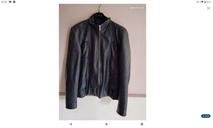 Blouson en cuir noir