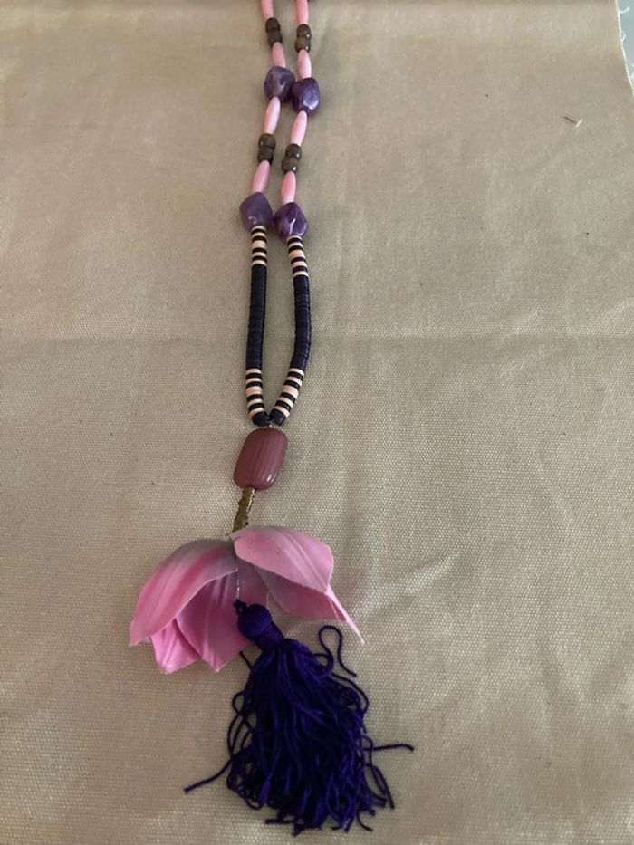 Collier rose et violet - photo numéro 2