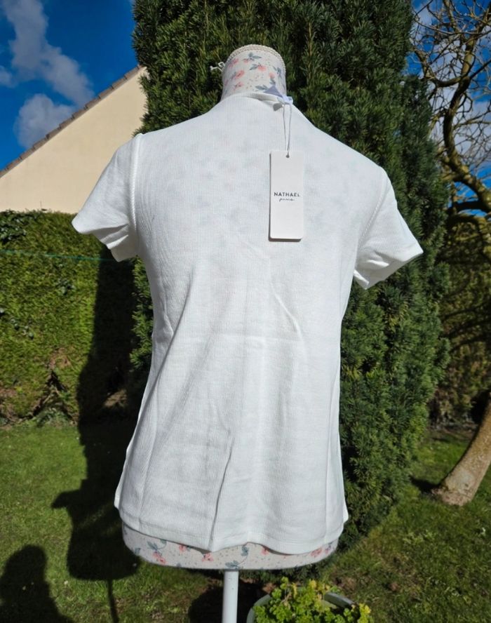 Magnifique Tee-shirt blanc en coton taille S - photo numéro 2