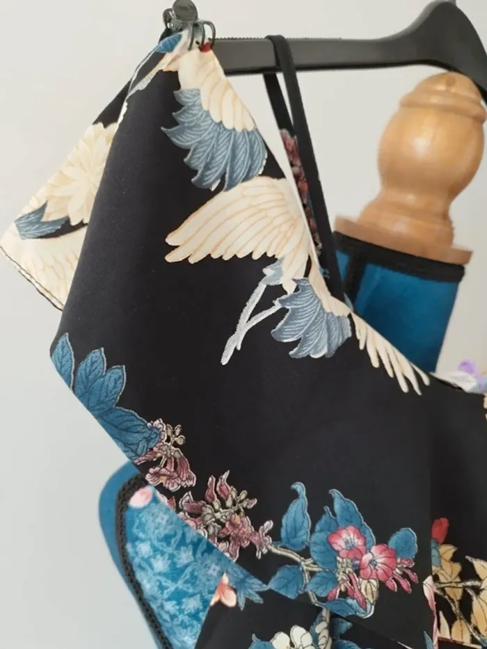 Jolie robe vintage love héron et fleurs - Drop Asie - photo numéro 7