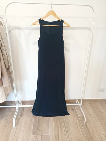 Robe longue avec fente bleu marine taille M