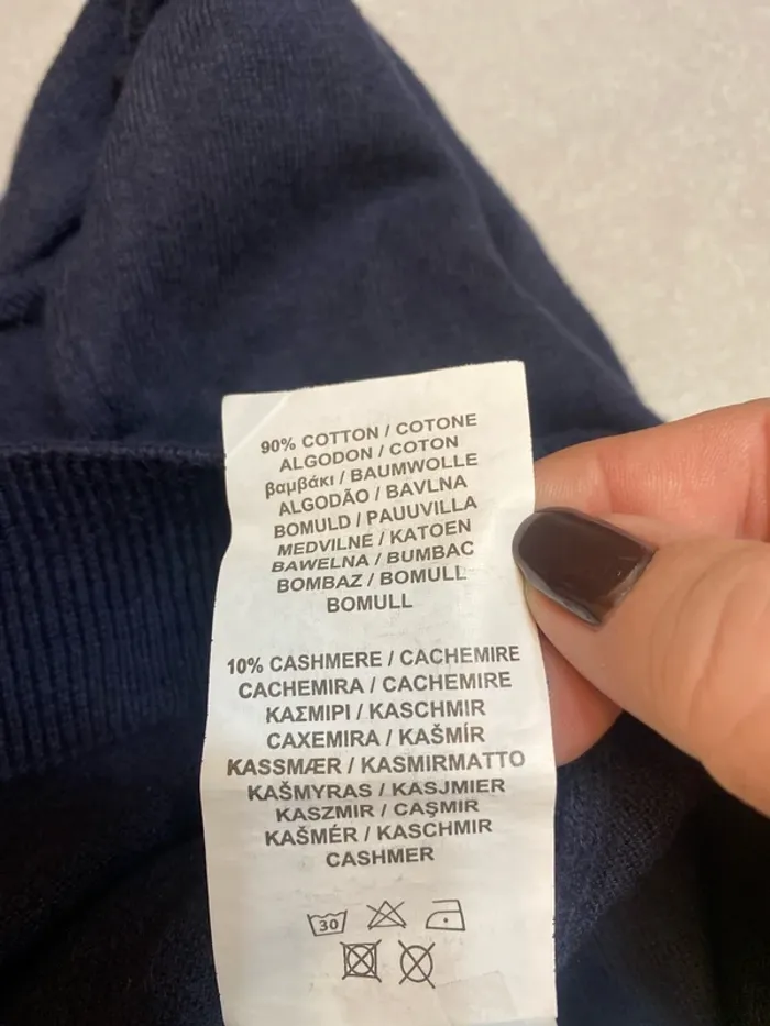 Pull bleu marine US Polo coton/cachemire taille 14 - n16n - photo numéro 7