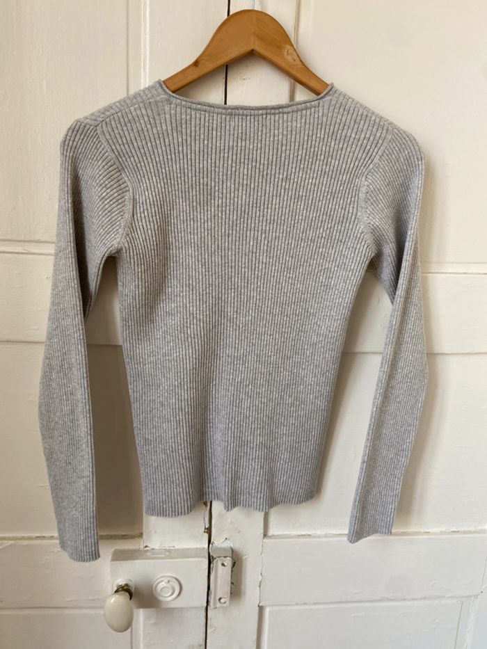 Gilet coton gris Okaïdi taille 14 ans - photo numéro 2