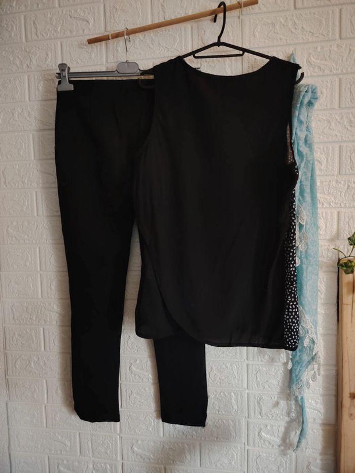 Ensemble pantalon noir, débardeur et foulard - photo numéro 7