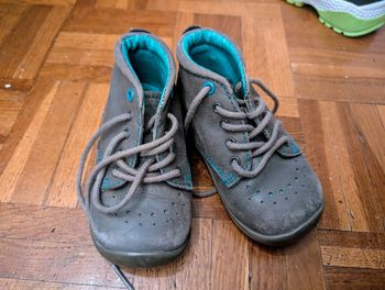 Bottines cuir gris mixte pointure 21