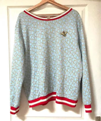 Sweat-shirt over-size  Bleu/doré - Taille XL - Bon état