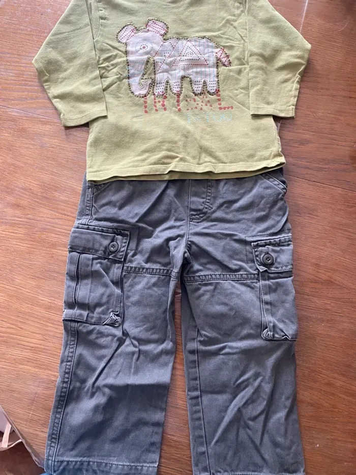 Ensemble 24 mois – Tee-shirt manches longues + pantalon large