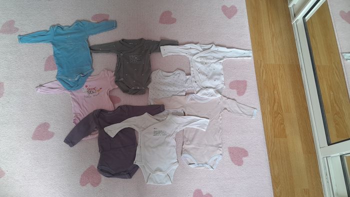 Lot de 8 bodies manches longues 3 mois