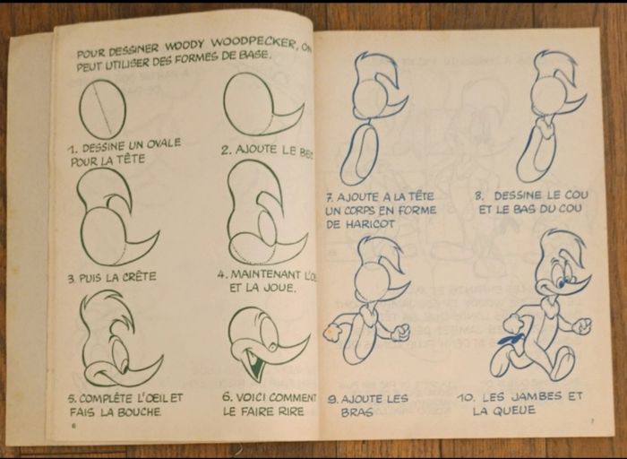 Ancien livre Woody Woodpecker 1981 pour apprendre à dessiner vintage - photo numéro 4