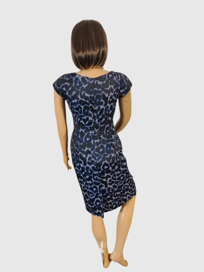 Robe Kaliko Bleue à Imprimé, Taille 38 - Élégance Moderne pour Toutes les Occasions ! - photo numéro 4