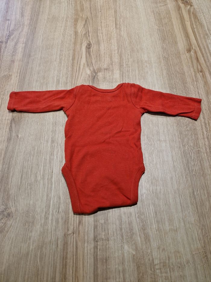 Body Gémo Bébé Orange foncé Manches Longues – Taille 3 Mois 60 cm - photo numéro 2