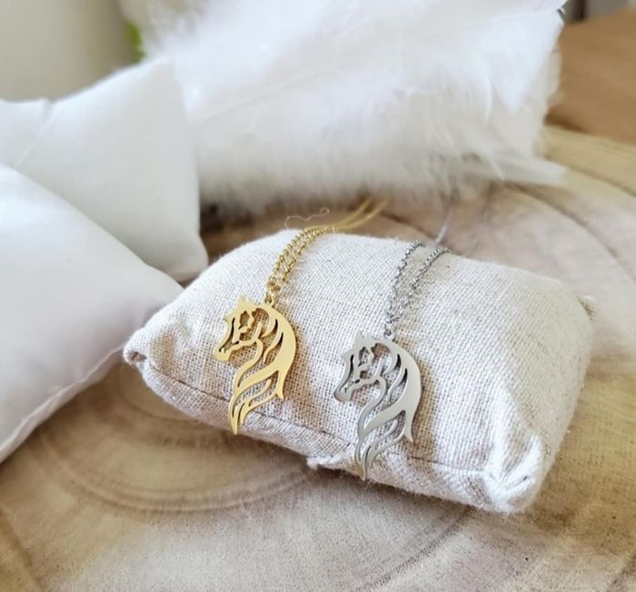 Collier joli cheval acier Or - photo numéro 4