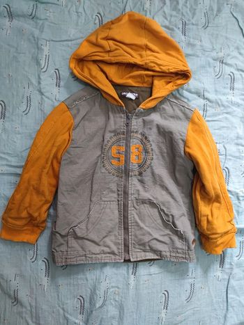 Veste à capuche orange 58 T.24 mois
