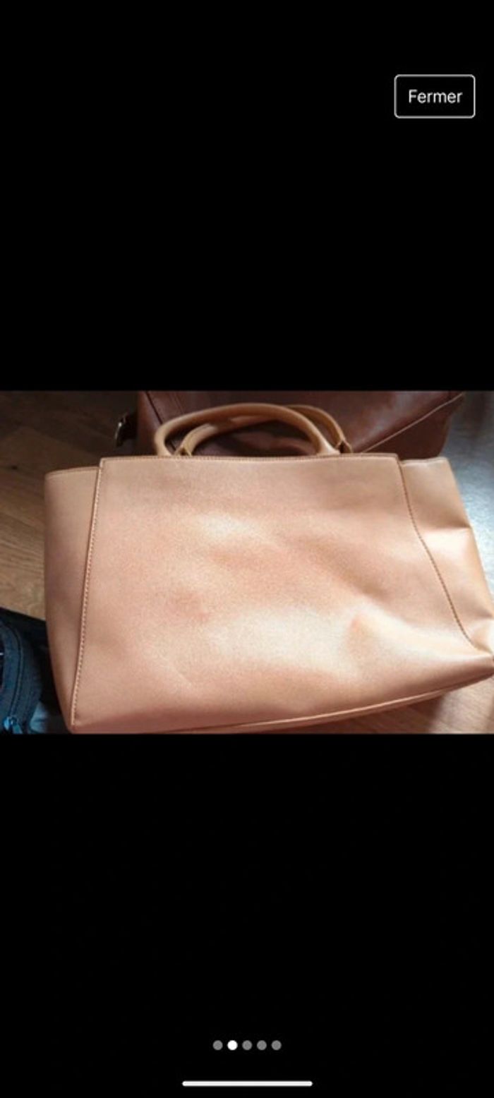 Sac Minelli beige taille moyenne - photo numéro 2
