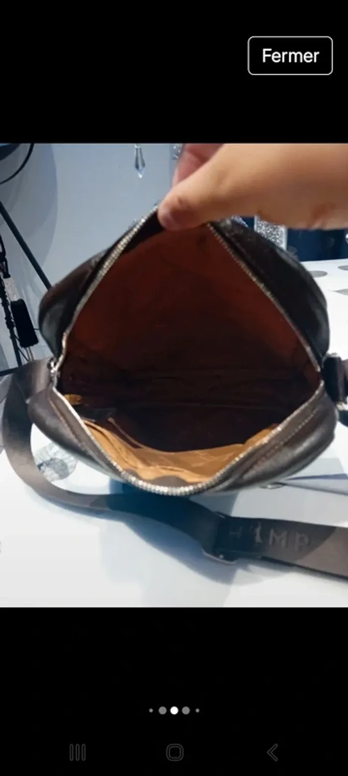 Pochette longchamp homme en cuir marron 25x21x5 - photo numéro 9