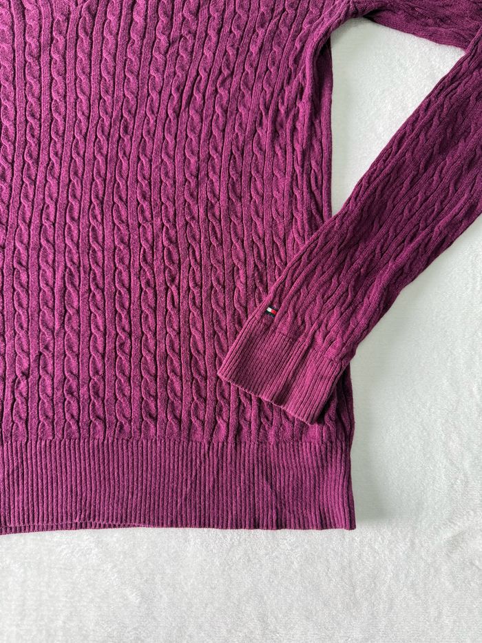 Pull torsadé tommy Hilfiger violet pourpre pour femme taille M - photo numéro 3