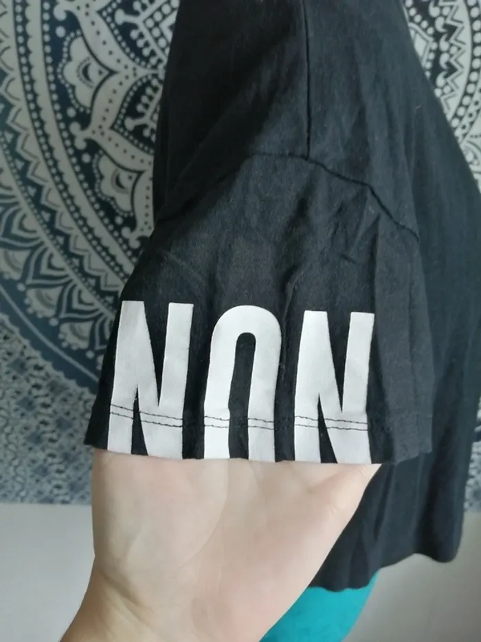 Tee-shirt court noir à message oui et non / jennyfer / (M) - photo numéro 5