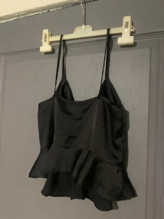 Top noir satiné Top Shop - Taille 34 - photo numéro 3