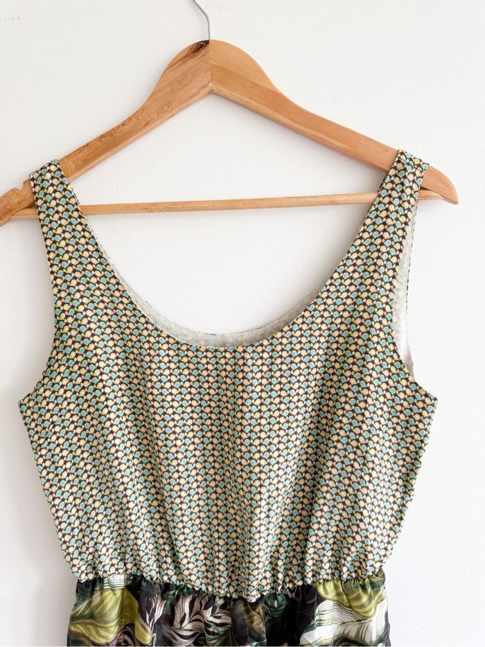 Robe été vert marron turquoise taille 36 S - photo numéro 3