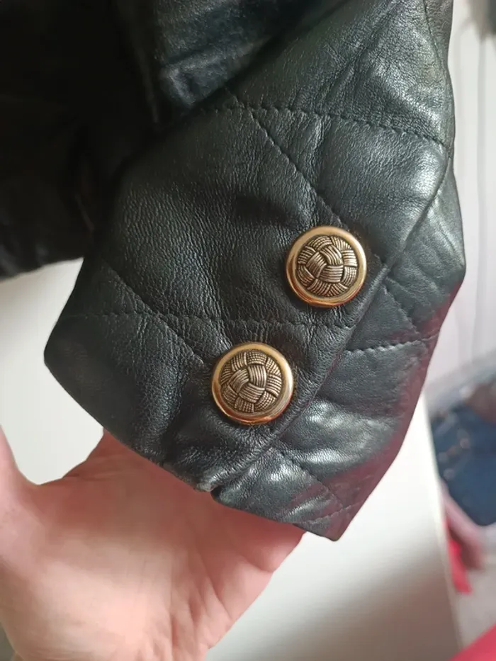 Veste vintage en cuir véritable - photo numéro 6