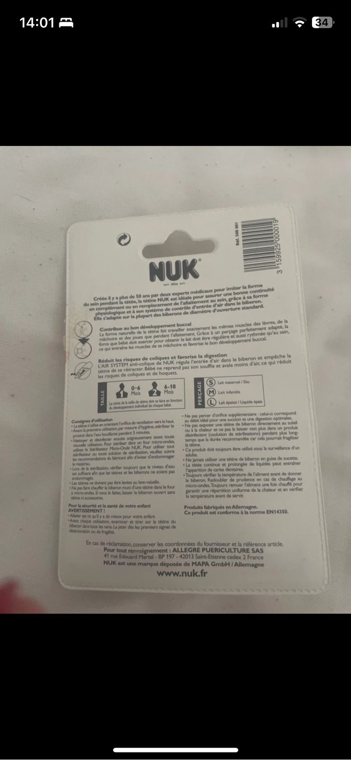 Tétine nuk - photo numéro 2