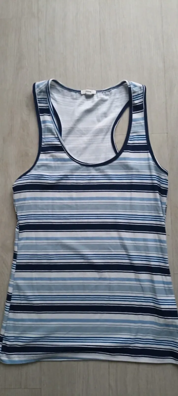 Débardeur rayé marinière taille l (44)
