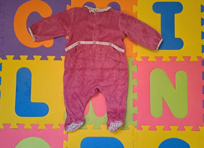 Pyjama grenouillère 1 pièce rose souris, sergent major, taille 6 mois (67 cm) - photo numéro 2