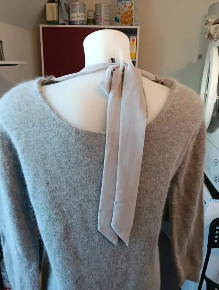Magnifique pull long ou tunique très doux avec nœud L - photo numéro 2