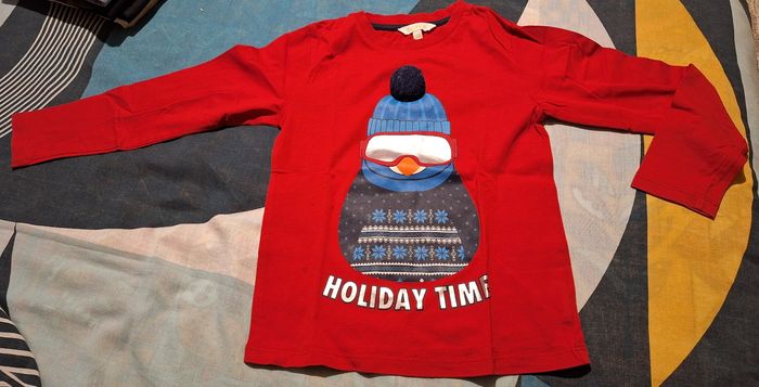 Tee-shirt manches longues Manchot 5-6 ans