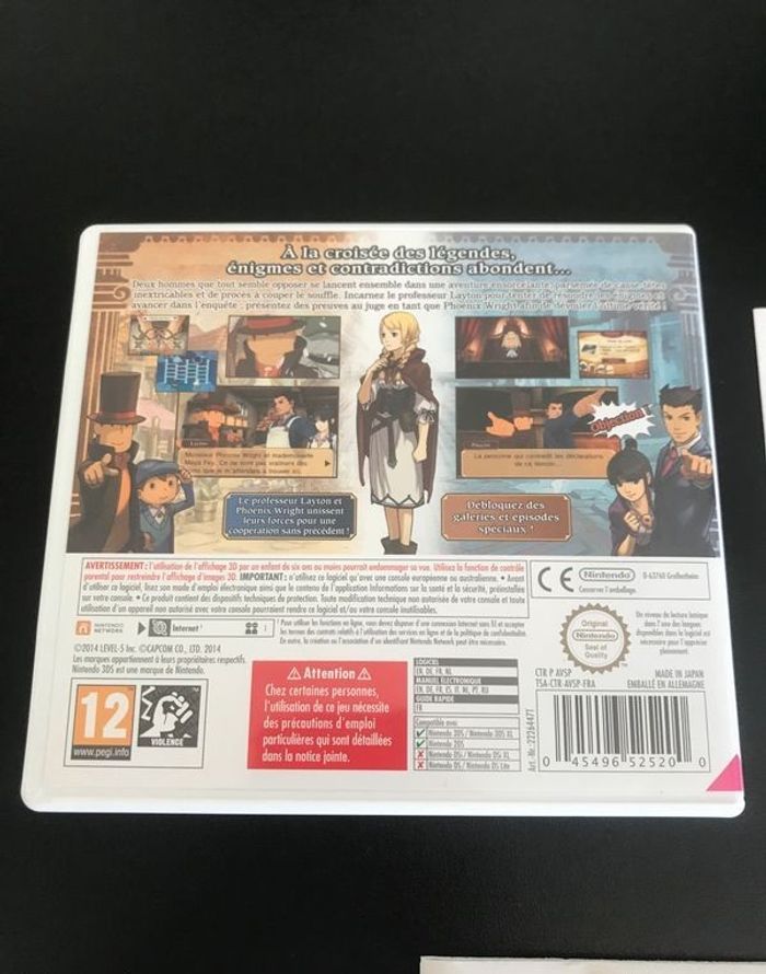 Professeur Layton vs Phoenix Wright : Ace Attorney Nintendo 3DS FR COMPLET VIP - photo numéro 2