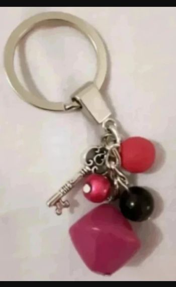 porte clef perles fimo rose fushia Très bon état·FIMO