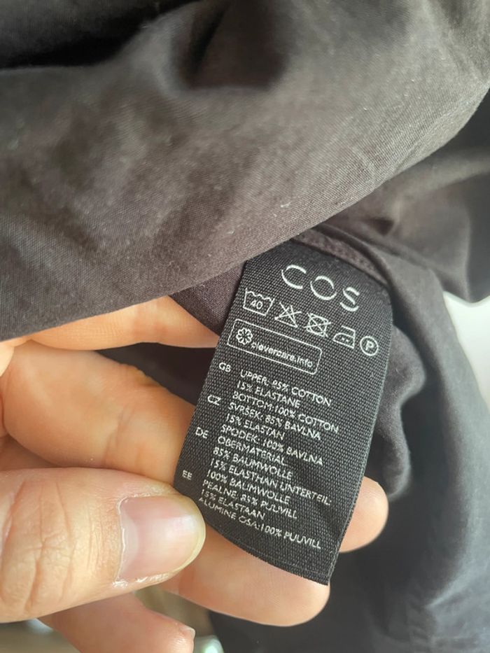 Robe noire bi-matière COS - Taille S - photo numéro 4
