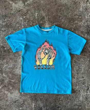 T shirt bleu femme Volcom taille S Women's blue t-shirt Maglietta blu da donna Blaues Damen-T-Shirt