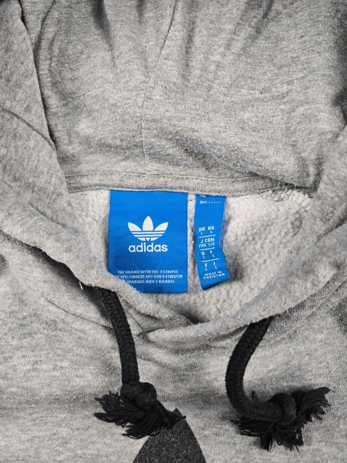 Sweat à Capuche Adidas Gris Logo Trefoil Vintage Streetwear Unisexe taille L - photo numéro 5