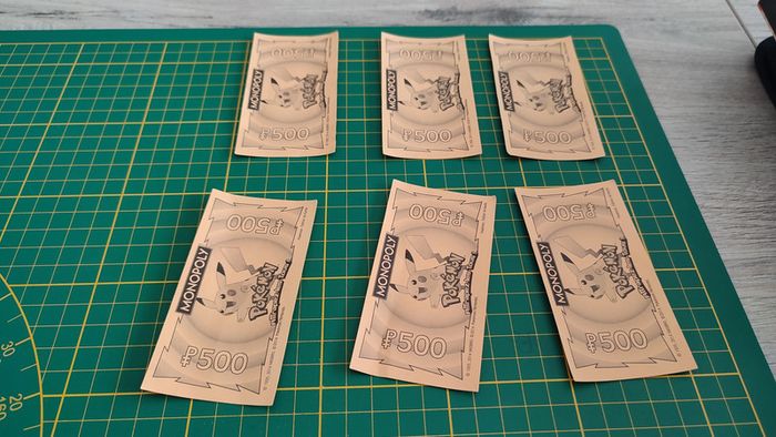 Lot x5 billets de 500 pièce détachée jeu de société Monopoly Pokémon édition de Kanto #C43 - photo numéro 2