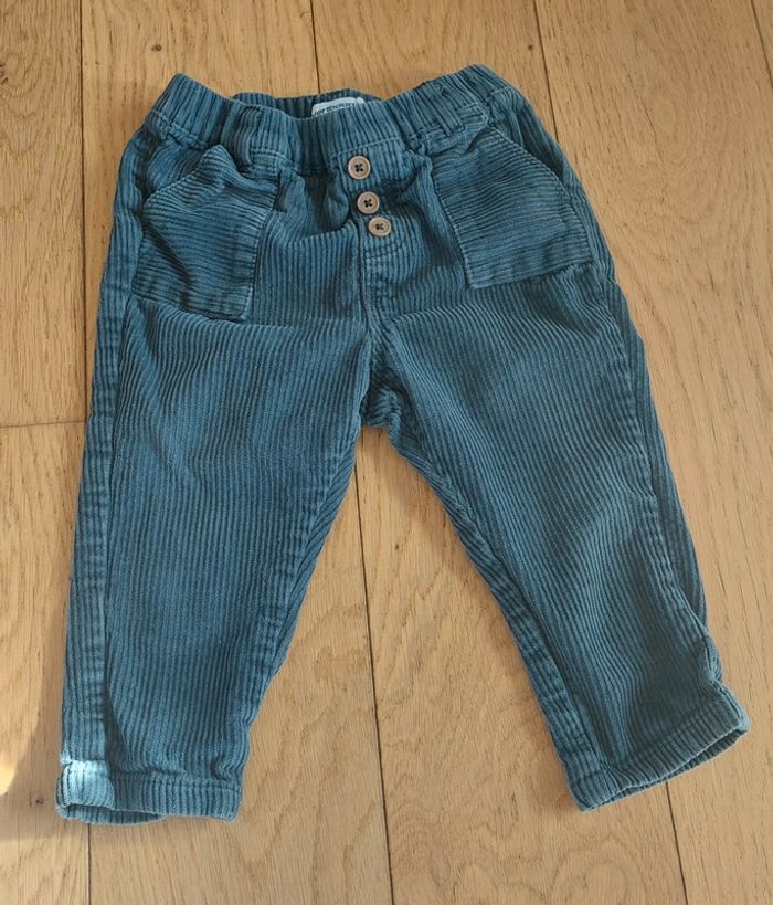 Pantalon 18 mois  en velours côtelé vertbaudet bleu ardoise