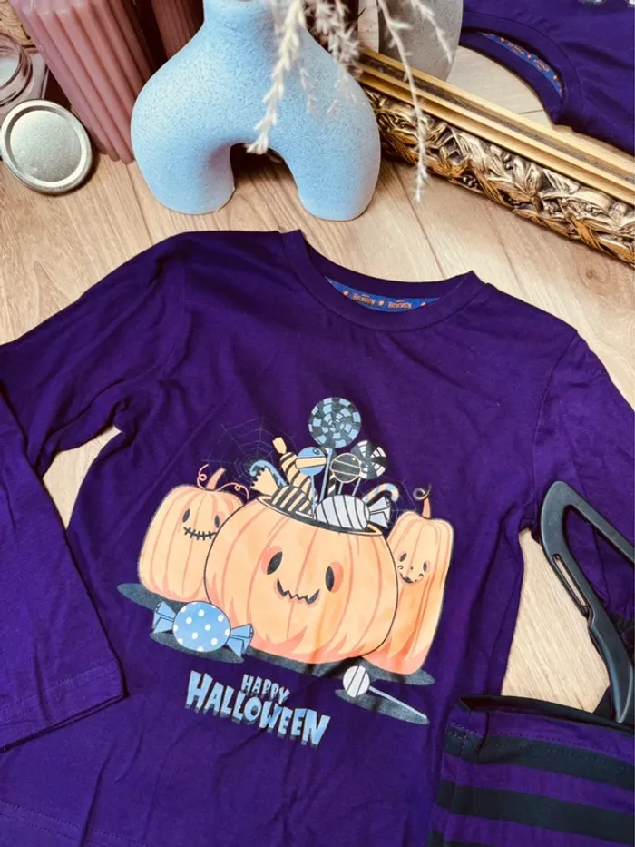 Taille 6 ans pyjama 2 pièces fille Halloween violet 🦇 - photo numéro 2