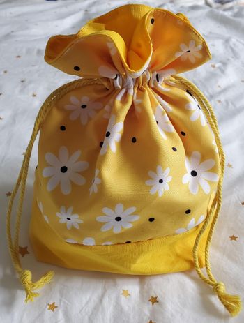 Sac pochon - Jaune/Fleur