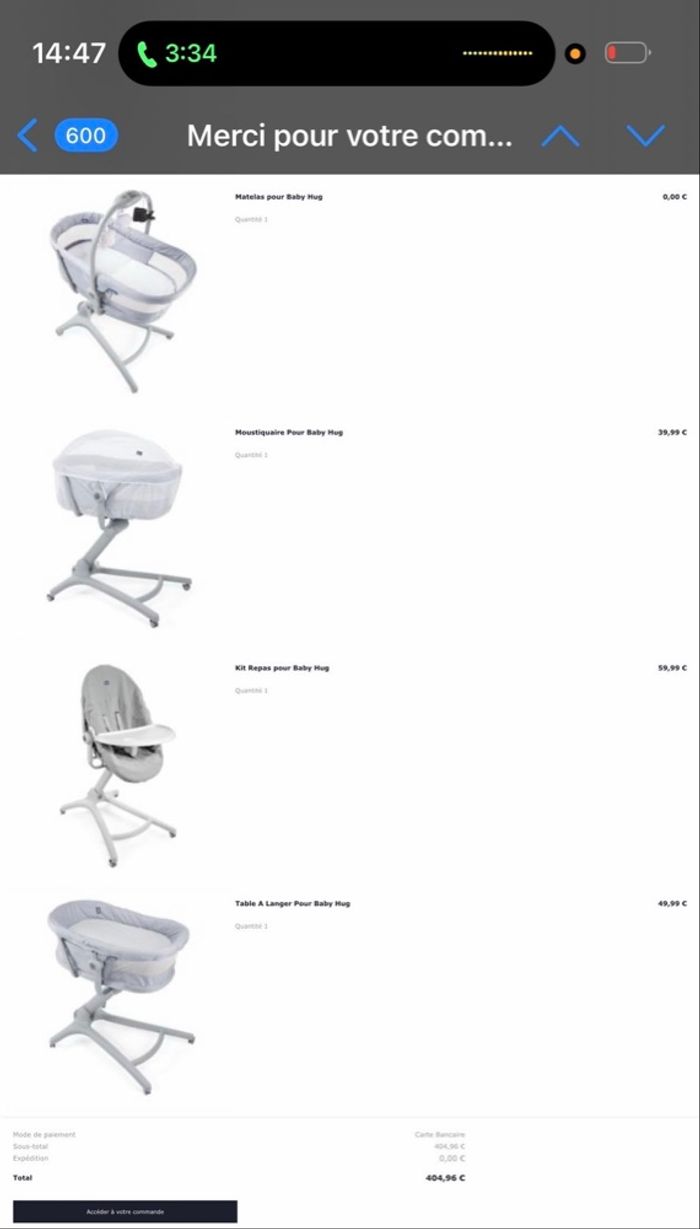 Berceau/chaise baby hug - photo numéro 3