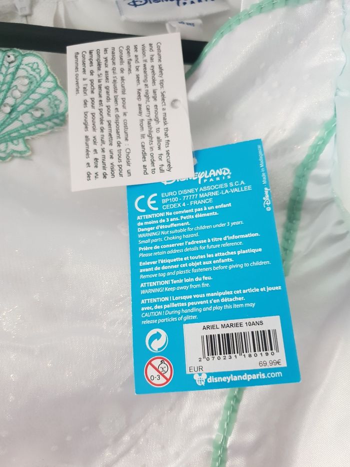 Deguisement robe de mariée La petite Sirène Disneyland Paris  NEUVE - photo numéro 5