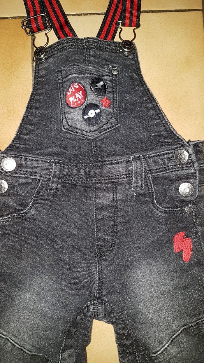 Salopette en jeans noir - photo numéro 2