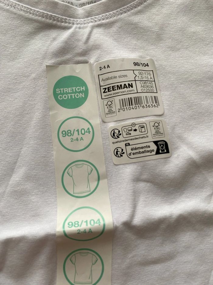 T-shirt manches courtes col rond 98/104 cm - photo numéro 3
