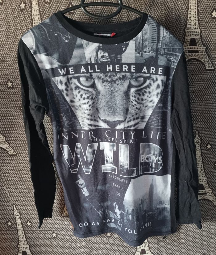 T-shirt manches longues imprimée léopard 14ans