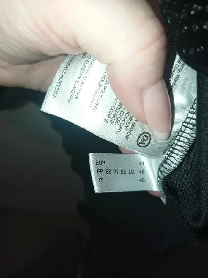 Veste manche 3/4 intégré noir avec t-shirt effet velours - photo numéro 6